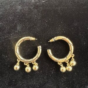 Vintage Retro Y2K Gold-Plated Hoop Earrings